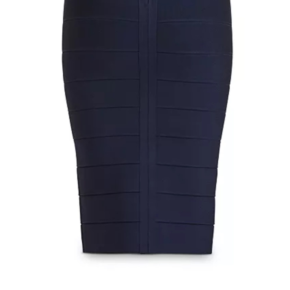 HERVE LEGER ICO8369129 Icon Asymmetric V Neck Dress NWT - Picture 7 of 8